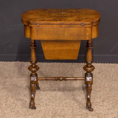 VICTORIAN WALNUT SEWING TABLE - ADDITIONAL PHOTO 15