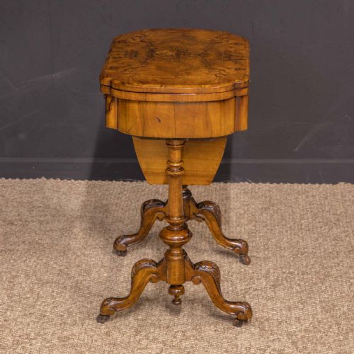 VICTORIAN WALNUT SEWING TABLE - ADDITIONAL PHOTO 16