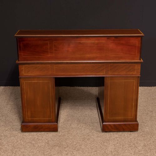 LATE VICTORIAN SHERATON REVIVAL ROLL TOP DESK - ADDITIONAL PHOTO 18