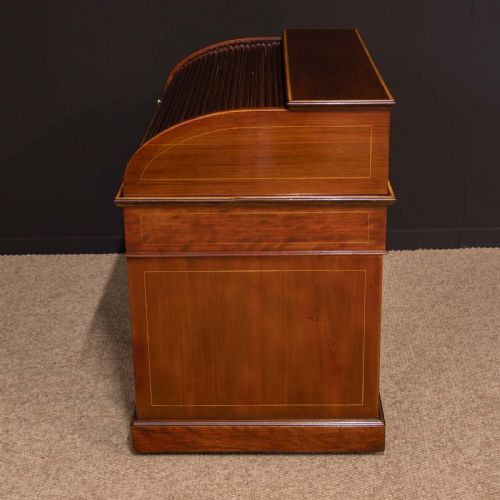 LATE VICTORIAN SHERATON REVIVAL ROLL TOP DESK - ADDITIONAL PHOTO 19