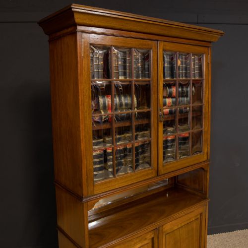 EDWARDIAN MAHOGANY BOOKCASE - ADDITIONAL PHOTO 6