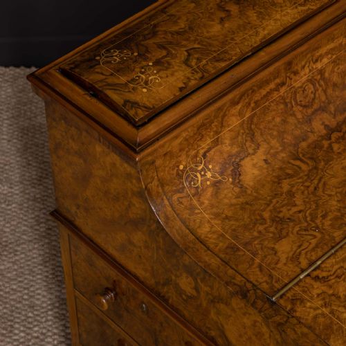 VICTORIAN WALNUT PIANO TOP DAVENPORT - ADDITIONAL PHOTO 3