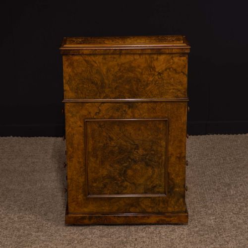 VICTORIAN WALNUT PIANO TOP DAVENPORT - ADDITIONAL PHOTO 14