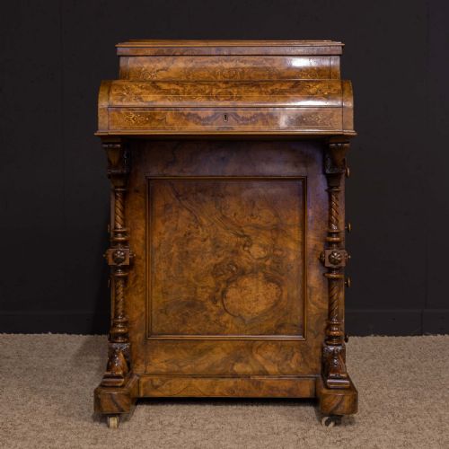VICTORIAN WALNUT PIANO TOP DAVENPORT - ADDITIONAL PHOTO 19