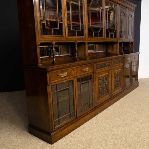 EDWARDIAN ROSEWOOD LONG BOOKCASE FROM HARRODS MANCHESTER - ADDITIONAL PHOTO 2