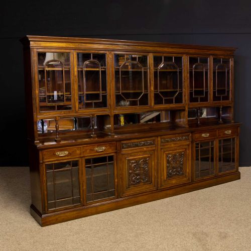 EDWARDIAN ROSEWOOD LONG BOOKCASE FROM HARRODS MANCHESTER - ADDITIONAL PHOTO 3