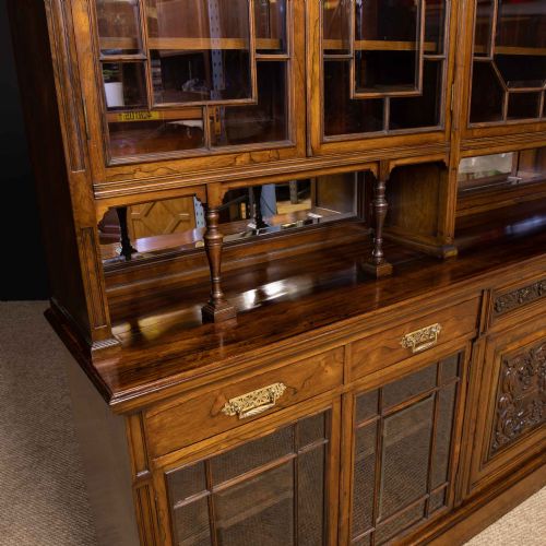 EDWARDIAN ROSEWOOD LONG BOOKCASE FROM HARRODS MANCHESTER - ADDITIONAL PHOTO 7