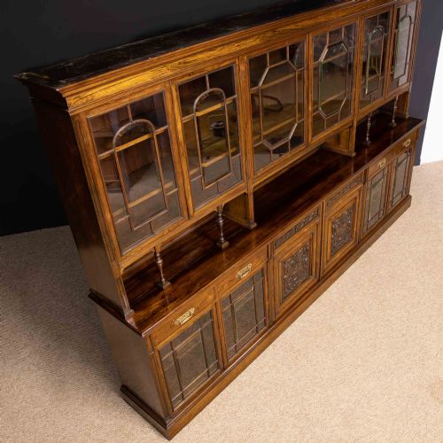 EDWARDIAN ROSEWOOD LONG BOOKCASE FROM HARRODS MANCHESTER - ADDITIONAL PHOTO 18