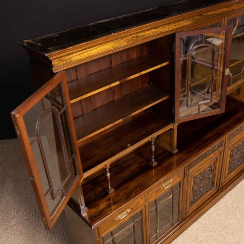EDWARDIAN ROSEWOOD LONG BOOKCASE FROM HARRODS MANCHESTER - ADDITIONAL PHOTO 19