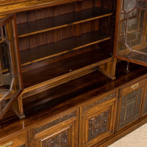 EDWARDIAN ROSEWOOD LONG BOOKCASE FROM HARRODS MANCHESTER - ADDITIONAL PHOTO 20