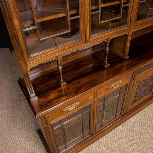 EDWARDIAN ROSEWOOD LONG BOOKCASE FROM HARRODS MANCHESTER - ADDITIONAL PHOTO 22