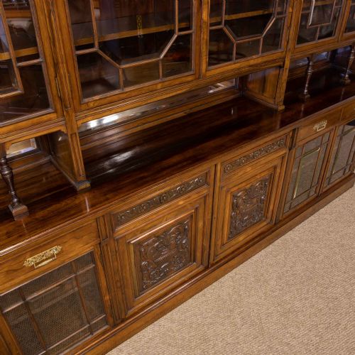 EDWARDIAN ROSEWOOD LONG BOOKCASE FROM HARRODS MANCHESTER - ADDITIONAL PHOTO 23