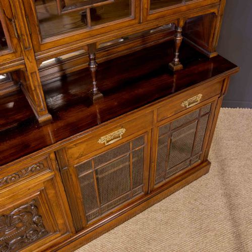 EDWARDIAN ROSEWOOD LONG BOOKCASE FROM HARRODS MANCHESTER - ADDITIONAL PHOTO 24