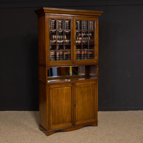 edwardian mahogany bookcase - CATEGORY: ANTIQUE BOOKCASES - DATED EDWARDIAN