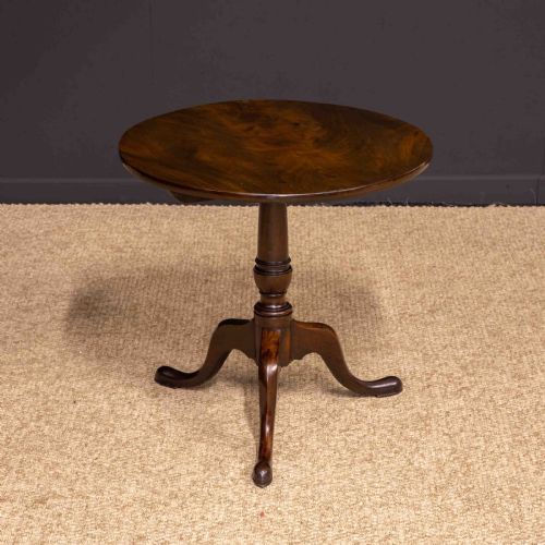 GEORGE III MAHOGANY CANON BARREL COLUMN TRIPOD TABLE - ADDITIONAL PHOTO 1