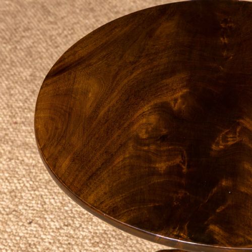 GEORGE III MAHOGANY CANON BARREL COLUMN TRIPOD TABLE - ADDITIONAL PHOTO 4