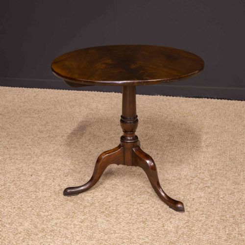 GEORGE III MAHOGANY CANON BARREL COLUMN TRIPOD TABLE - ADDITIONAL PHOTO 8