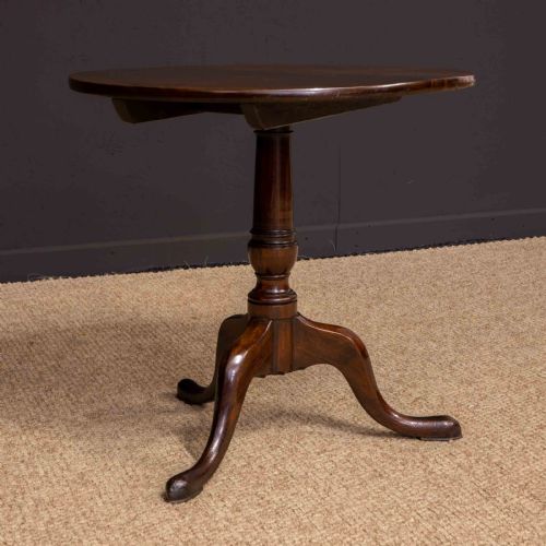 GEORGE III MAHOGANY CANON BARREL COLUMN TRIPOD TABLE - ADDITIONAL PHOTO 9