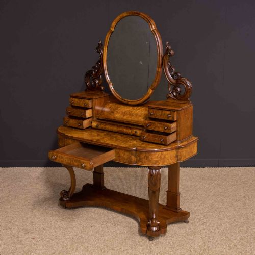 VICTORIAN BURR WALNUT DUCHESS DRESSING TABLE - ADDITIONAL PHOTO 2