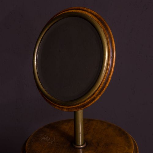 EDWARDIAN WALNUT AND BRASS GENTLEMEN'S SHAVING STAND - ADDITIONAL PHOTO 11