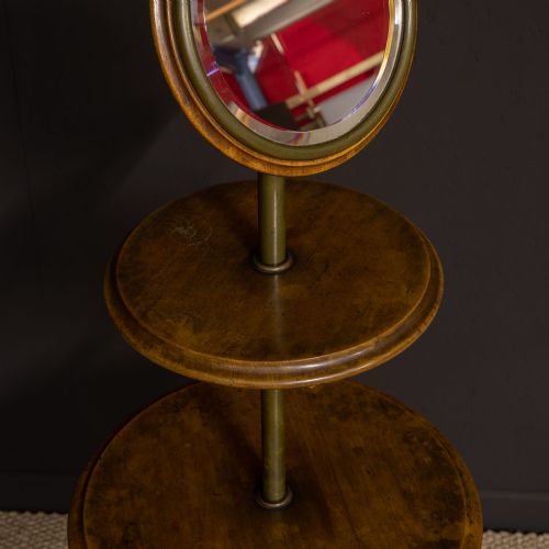 EDWARDIAN WALNUT AND BRASS GENTLEMEN'S SHAVING STAND - ADDITIONAL PHOTO 13
