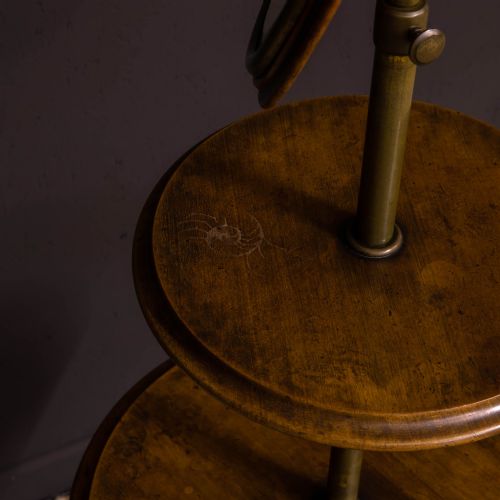 EDWARDIAN WALNUT AND BRASS GENTLEMEN'S SHAVING STAND - ADDITIONAL PHOTO 15