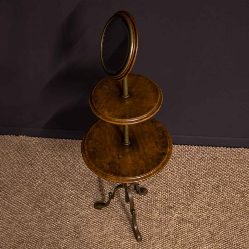 EDWARDIAN WALNUT AND BRASS GENTLEMEN'S SHAVING STAND - ADDITIONAL PHOTO 17