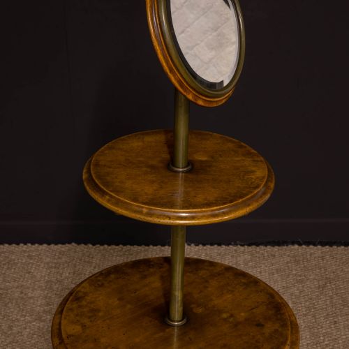 EDWARDIAN WALNUT AND BRASS GENTLEMEN'S SHAVING STAND - ADDITIONAL PHOTO 20