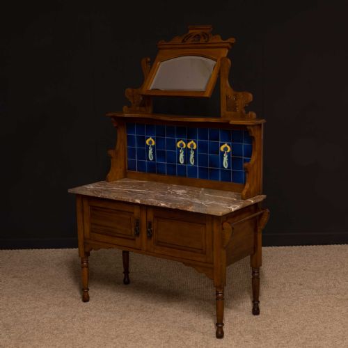 ART NOUVEAU WALNUT WASHSTAND - ADDITIONAL PHOTO 2