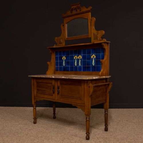 ART NOUVEAU WALNUT WASHSTAND - ADDITIONAL PHOTO 9