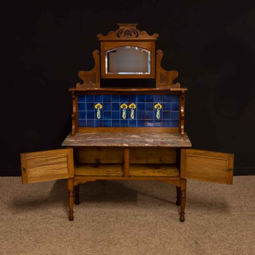 ART NOUVEAU WALNUT WASHSTAND - ADDITIONAL PHOTO 10