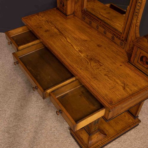 VICTORIAN NEO CLASSICAL PITCH PINE DRESSING TABLE - ADDITIONAL PHOTO 5