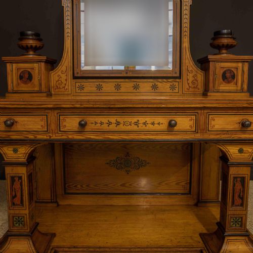 VICTORIAN NEO CLASSICAL PITCH PINE DRESSING TABLE - ADDITIONAL PHOTO 23
