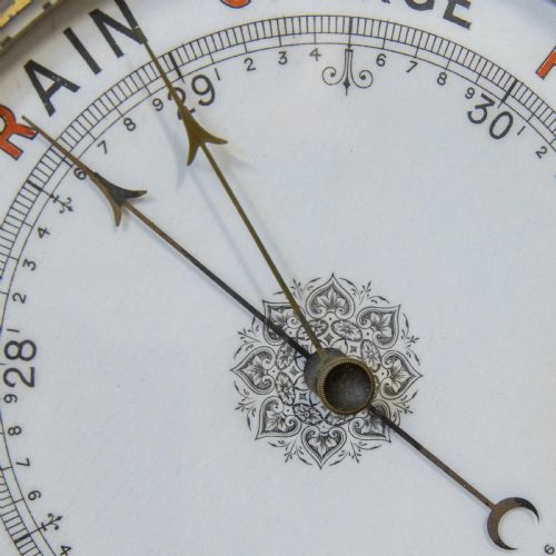 EDWARDIAN OAK ANEROID BAROMETER - ADDITIONAL PHOTO 7