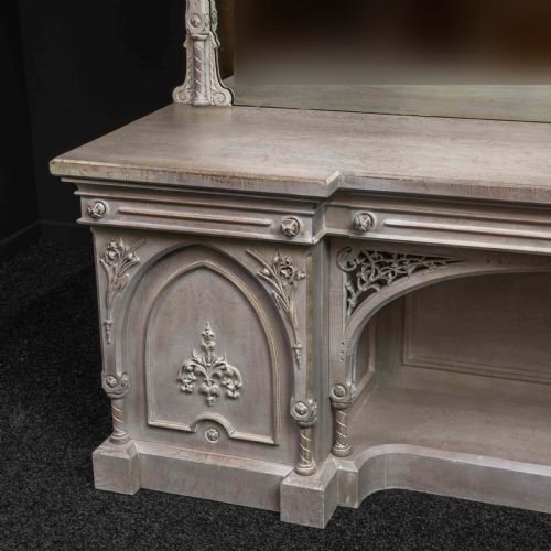 VICTORIAN GOTHIC STYLE LIMED OAK SIDEBOARD - ADDITIONAL PHOTO 2