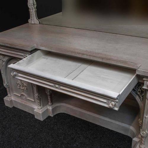 VICTORIAN GOTHIC STYLE LIMED OAK SIDEBOARD - ADDITIONAL PHOTO 8