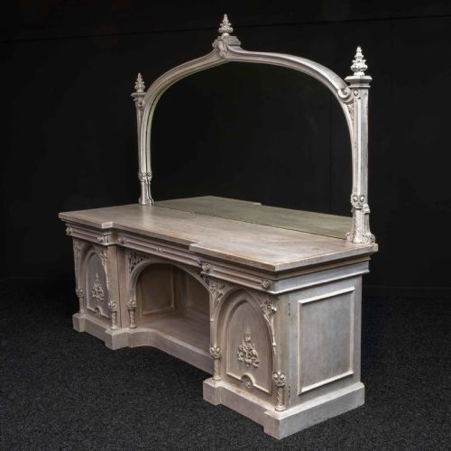 VICTORIAN GOTHIC STYLE LIMED OAK SIDEBOARD - ADDITIONAL PHOTO 9