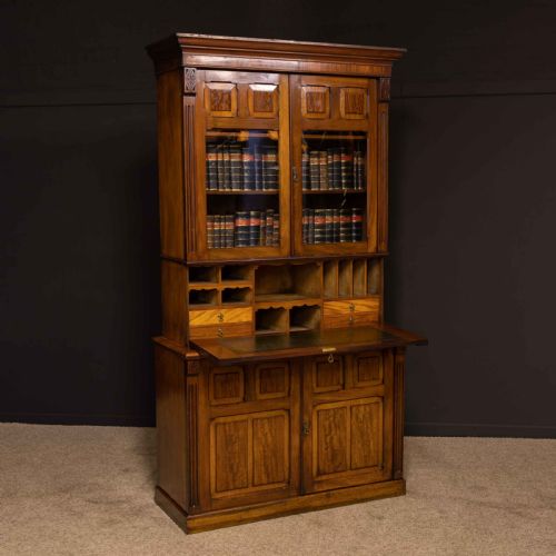 victorian mahogany secretaire bookcase - CATEGORY: ANTIQUE BOOKCASES - DATED VICTORIAN