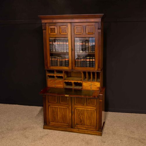 VICTORIAN MAHOGANY SECRETAIRE BOOKCASE - ADDITIONAL PHOTO 20