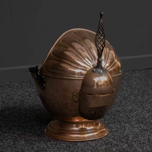 VICTORIAN COPPER COAL HELMET - ADDITIONAL PHOTO 6