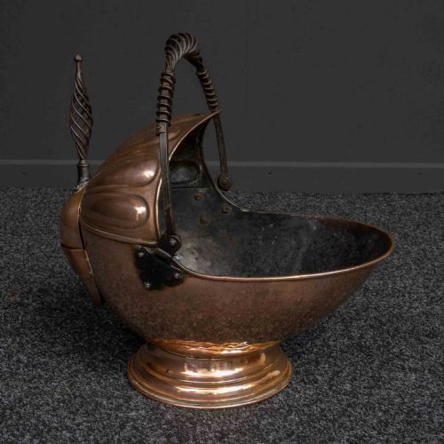 VICTORIAN COPPER COAL HELMET - ADDITIONAL PHOTO 8