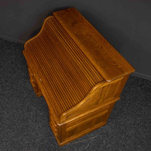 EDWARDIAN OAK ROLL TOP DESK - ADDITIONAL PHOTO 7