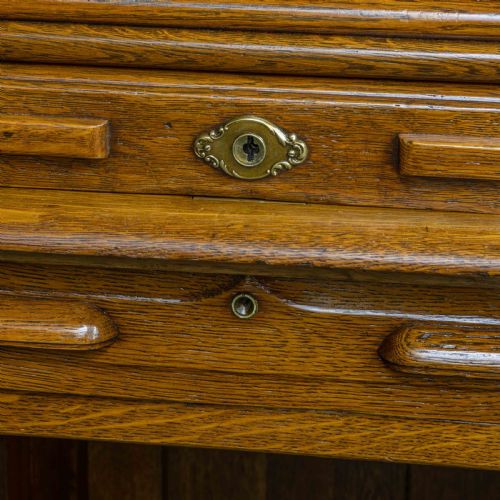 EDWARDIAN OAK ROLL TOP DESK - ADDITIONAL PHOTO 10