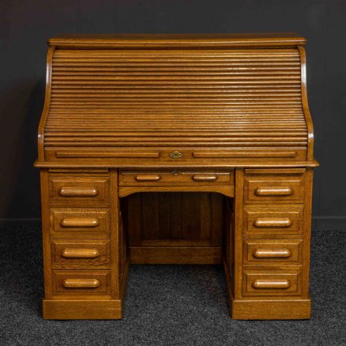 EDWARDIAN OAK ROLL TOP DESK - ADDITIONAL PHOTO 14