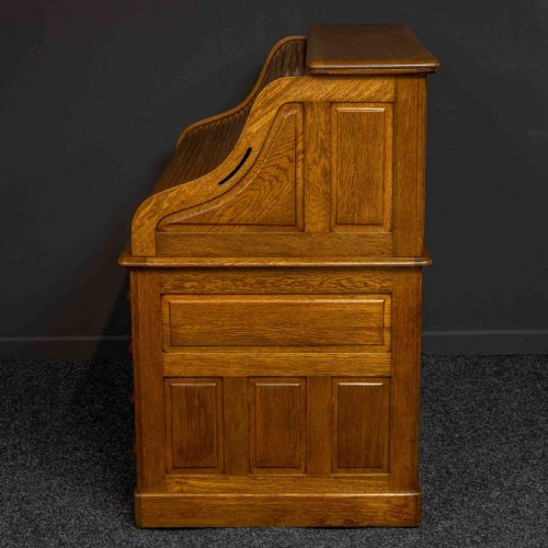 EDWARDIAN OAK ROLL TOP DESK - ADDITIONAL PHOTO 15