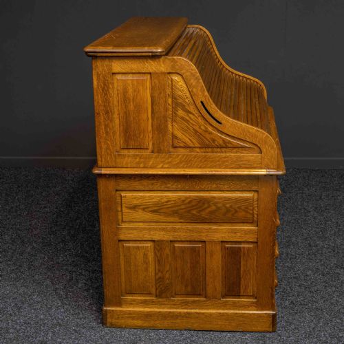 EDWARDIAN OAK ROLL TOP DESK - ADDITIONAL PHOTO 17