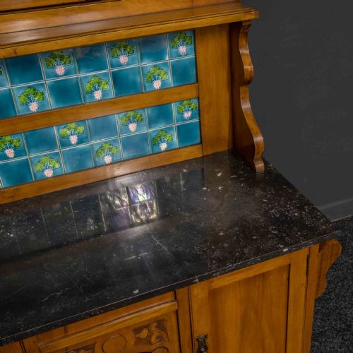 LATE VICTORIAN SATIN WALNUT WASHSTAND - ADDITIONAL PHOTO 7