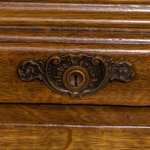 OAK ROLL TOP DESK BY GLOBE WERNICKE - ADDITIONAL PHOTO 3