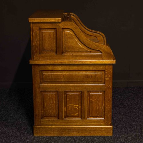 OAK ROLL TOP DESK BY GLOBE WERNICKE - ADDITIONAL PHOTO 11