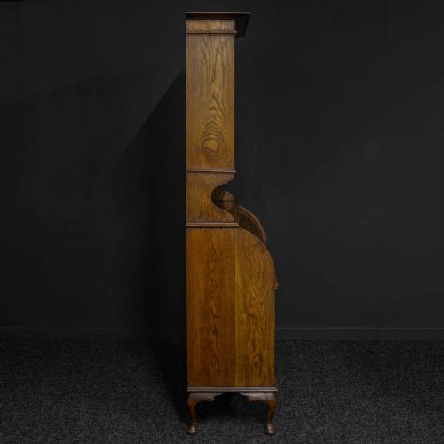 EDWARDIAN OAK ROLL TOP BOOKCASE - ADDITIONAL PHOTO 10